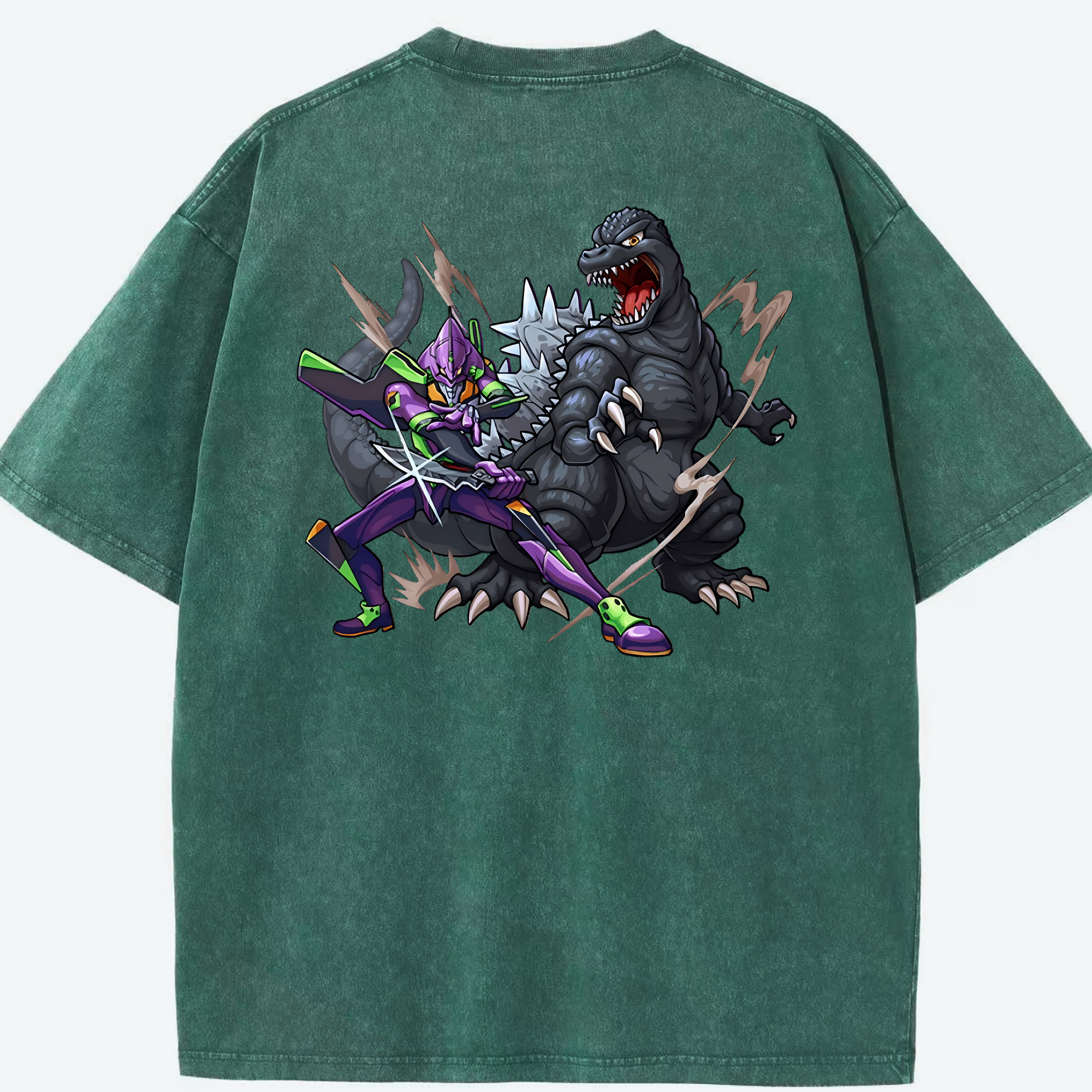 （画像用） EVA 新世紀エヴァンゲリオン 綿100% ヴィンテージ風 半袖Tシャツ（背面プリント）